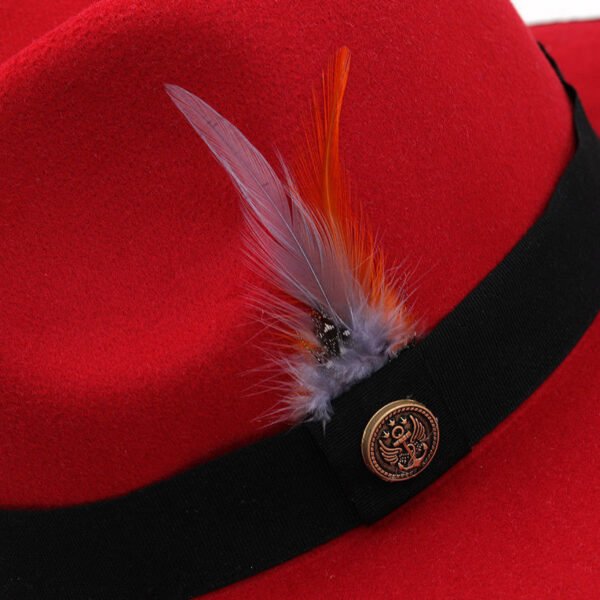 New Great Eaves Feather Ribbon British Retro Hat - Image 6