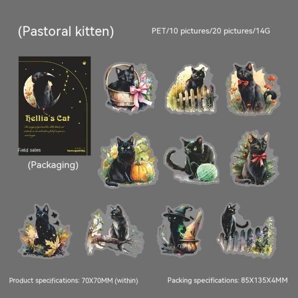 Beautiful Day PET Stickers Black Leah's Cat Series - Image 8