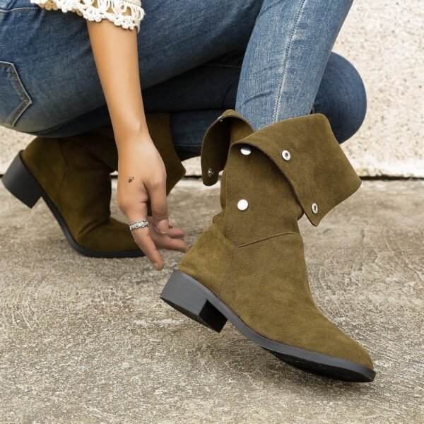 Versatile Riding European And American Trendy Unique Mid-calf Boots - Image 2