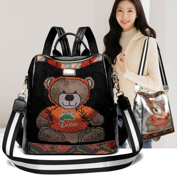 Rhinestone Backpack Female Personality Female Large-capacity Backpack - Image 3
