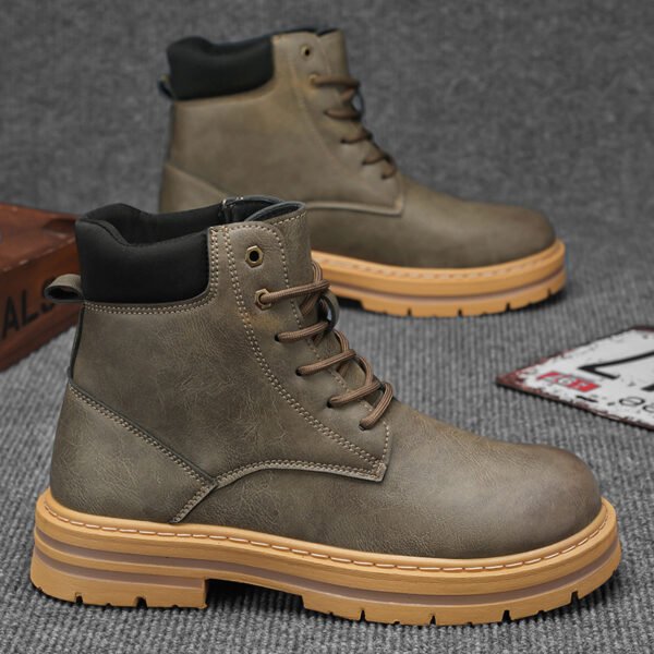 Thick-soled Labor Protection Outdoor Mountaineering Sports Men Leather Boots - Image 6