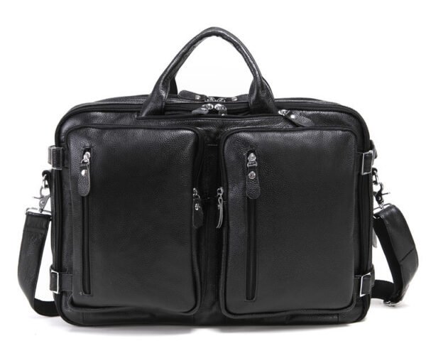 Multi Functional Leather Men's Handbag - Image 4