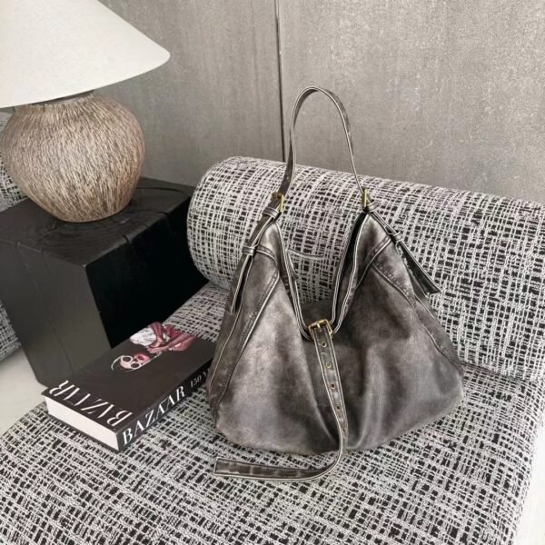 Casual Large Capacity Shoulder Crossbody Belt Buckle Underarm Tote Bag - Image 7