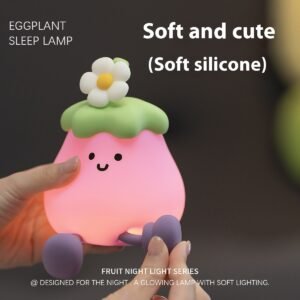 Cartoon Eggplant Small Night Lamp Soft Light Eye Protection Ambience Light
