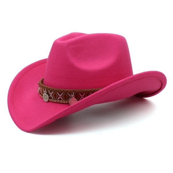 Pendant Casual Sun-proof Sun Protection Keeping Warm Boys And Girls Woolen Western Cowboy Hat - Image 6