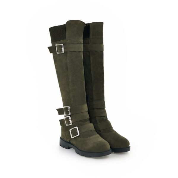 British Belt Buckle High Top Martin Boots Women - Image 4
