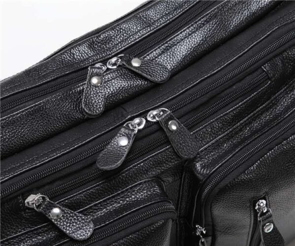 Multi Functional Leather Men's Handbag - Image 6