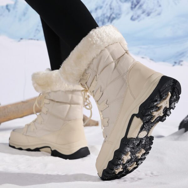 Waterproof And Cold-proof Long Boots Female Outdoor Plus Fluff Thickened - Image 6