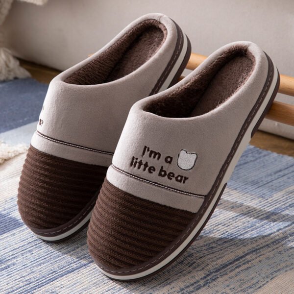 Plus Size Men's Slippers Indoor Warm Non Slip Cotton Slippers - Image 7