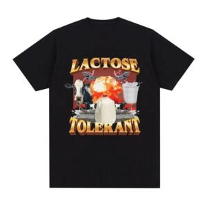 Lactose Tolerance Pattern Printed Men's 100 Cotton Casual And Comfortable Loose T-shirt