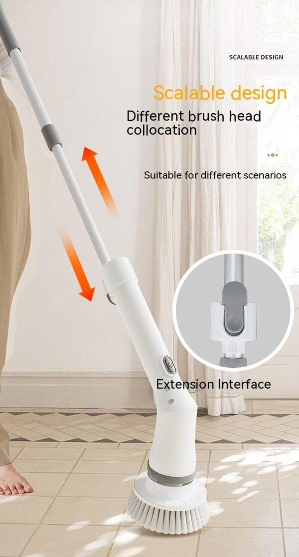 Electric Scrubber Cleaning Wall Long Handle Elbow Telescopic Multifunction Cleaning Brush - Image 9