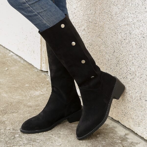 Versatile Riding European And American Trendy Unique Mid-calf Boots - Image 6