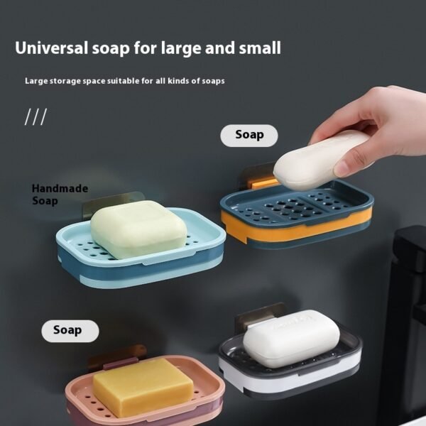 Creative Drainage Grille Bathroom Double-layer Soap Rack - Image 4