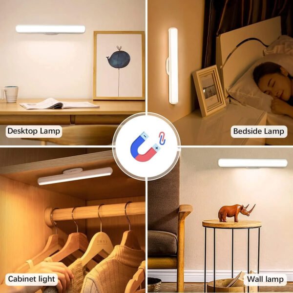 360 Degree Rotatable Magnetic Vanity Light LED Night Light Portable RechargeableWall Lamp For Bedroom Bedside Lamp Touch - Image 3