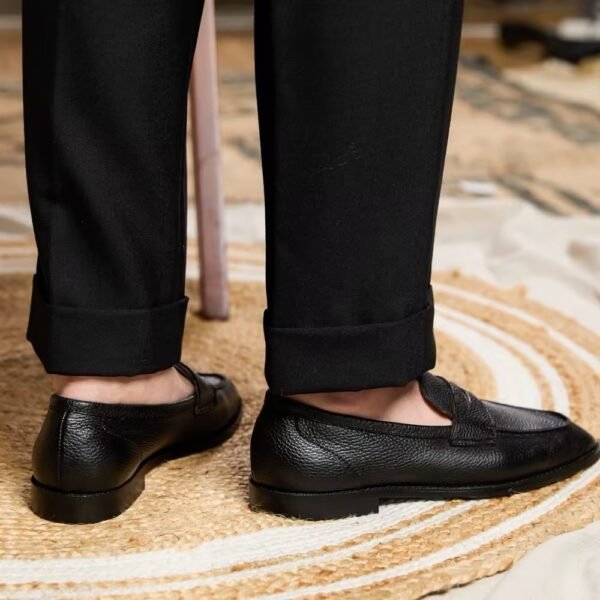 British Vintage Litchi Grain Cowhide Men's Loafer - Image 3