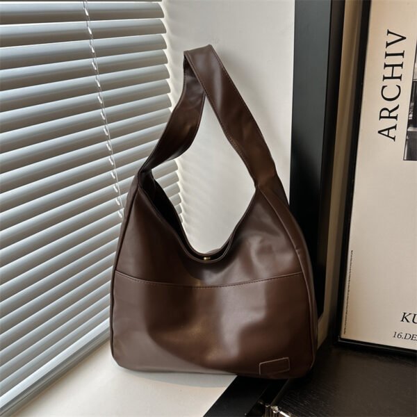 Women Vintage Hobo Bag Casual PU Leather Shoulder Bag Large Capacity Retro Tote Handbag Soft Underarm Bag Fall Winter Bag - Image 7