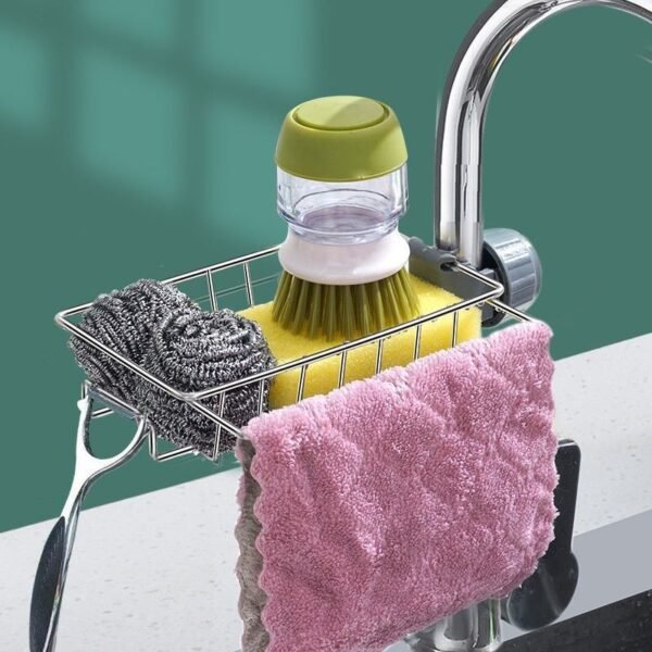 Adjustable Sink Drain Rack Sponge Storage Faucet Holder Soap Drainer Shelf Basket Organizer Kitchen Bathroom Accessories - Image 3