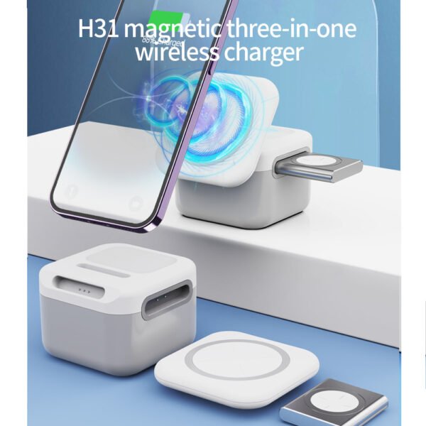 3-in-1 Wireless Charger Hidden Removable Panel Storage - Image 3