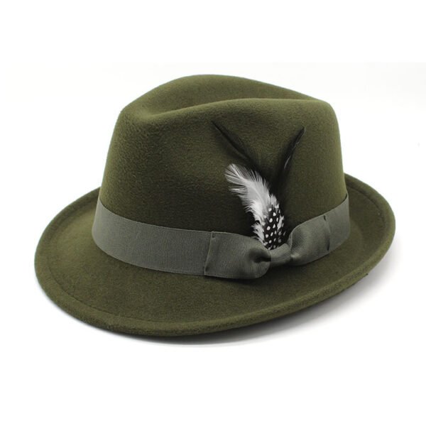 Men's Billycock Feather Fur Felt Hat - Image 7