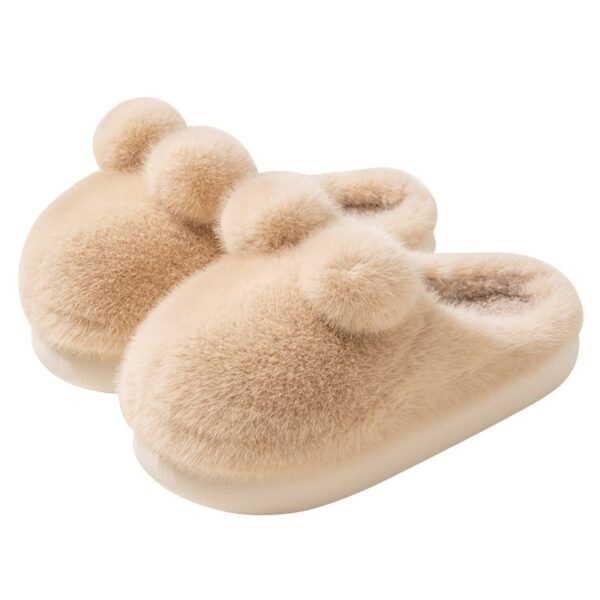 Cute Rabbit Indoor Home With Velvet Warmth Baotou EVA Anti Slip Slippers - Image 2