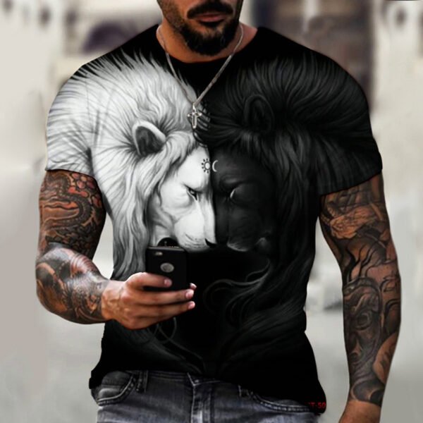 Animal Beast Lion 3D Printed Summer Men's T-shirt - Image 10