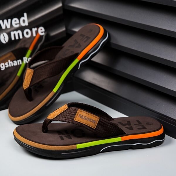 Men's Flip Flops Summer Outdoor Non-slip Soft Bottom Sandals Woven Belt Clip - Image 4