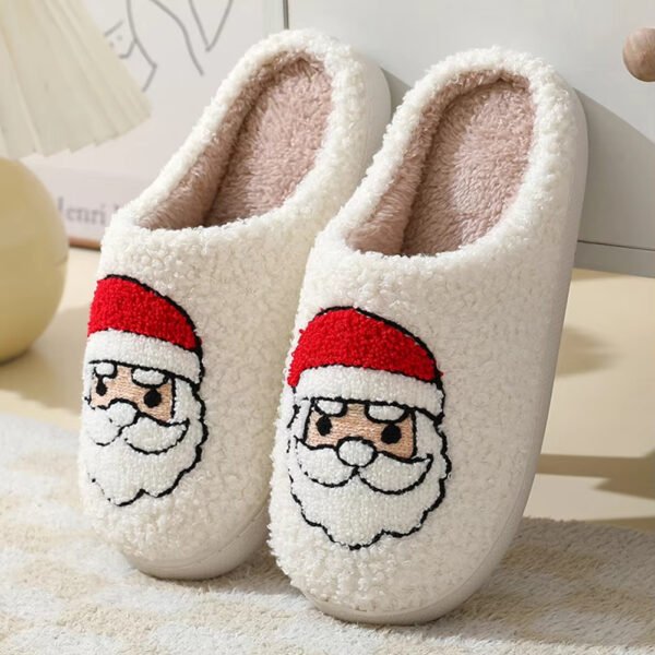 Christmas Slippers Reindeer Slippers For Women And Men Holiday Halloween Slippers Indoor Bedroom Fluffy Warm Fleece Slippers Winter Soft Cozy Home Non-Slip Soft Plush Slip-on Wool Lined House Shoes - Image 6