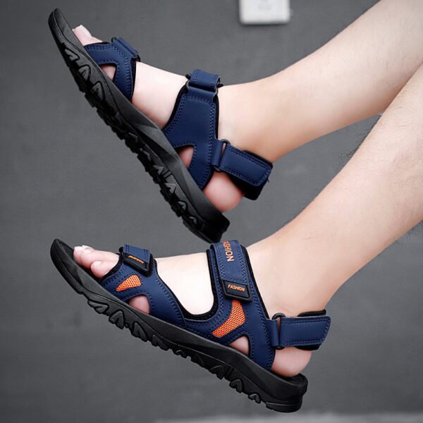 Velcro Sandals Men Summer Breathable Beach Shoes - Image 5