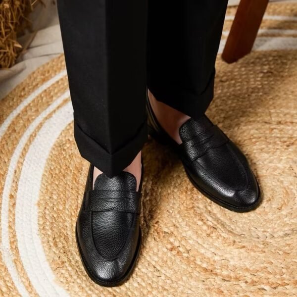 British Vintage Litchi Grain Cowhide Men's Loafer - Image 2