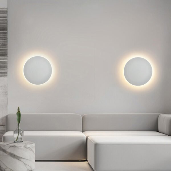 Simple Led Round Wall Lamp Touch Bedroom Bedside - Image 2