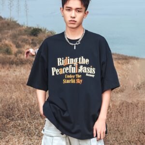 Men's Loose Cycling And Flat Printed Short Sleeves