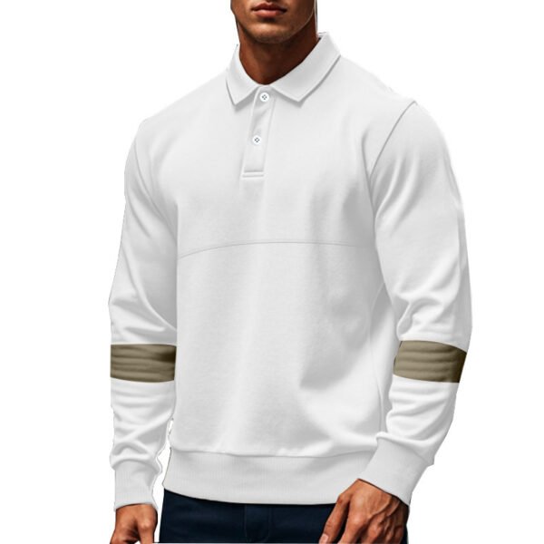 Fashion Long-sleeved Lapel Polo Shirt With Button Men's Loose Casual Sports Top Fall Spring Clothing - Image 9