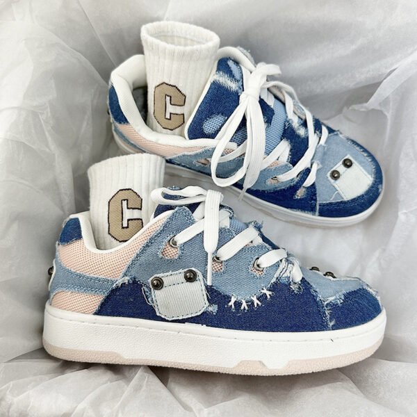 Denim Canvas Cold Glue Bread Shoes - Image 5