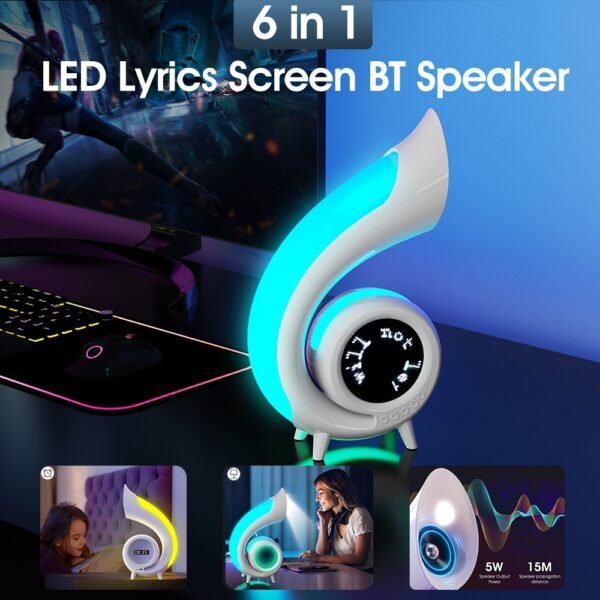 Lyrics Display Conch Bluetooth Audio RGB Ambience Light Creative Desk Lamp - Image 4