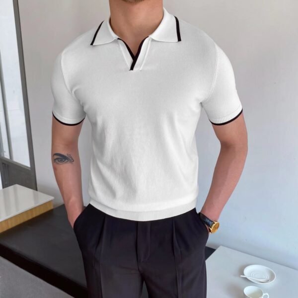 Casual Polo Collar Polo Shirt For Men - Image 3