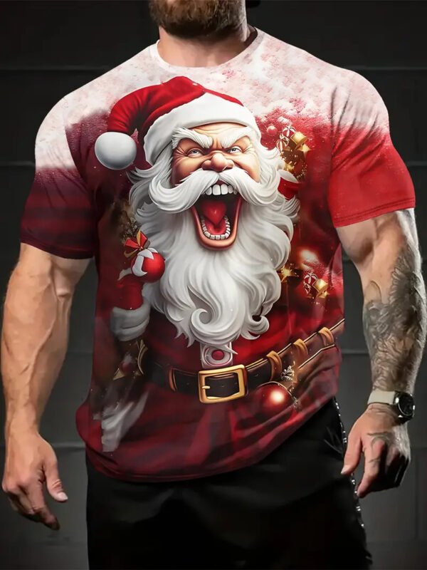 European And American Santa Claus 3D Printed Loose Short Sleeve - Image 6