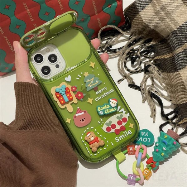 Cute Xmas Santa & Elk Flip Case for iPhone 15/14/13/12/11 - Image 5