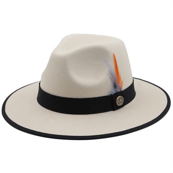 New Great Eaves Feather Ribbon British Retro Hat - Image 3