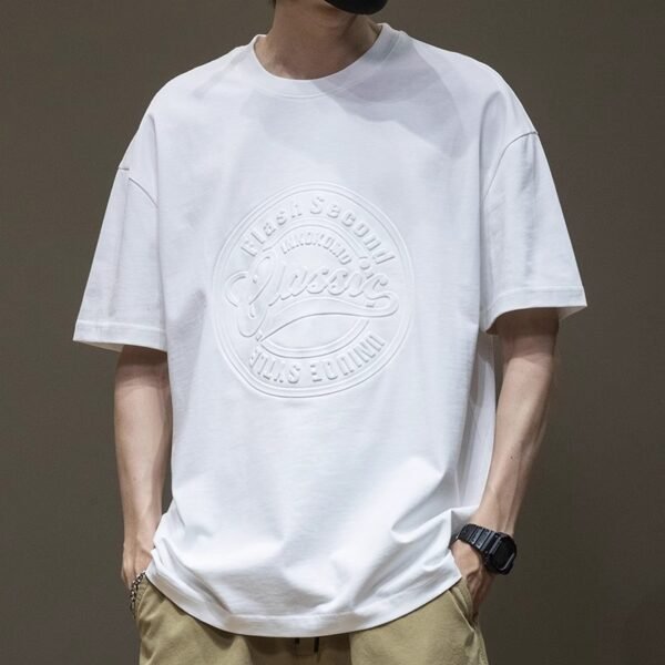 Summer Fat Crew Neck Short Sleeve T-shirt Loose Three-dimensional - Image 2