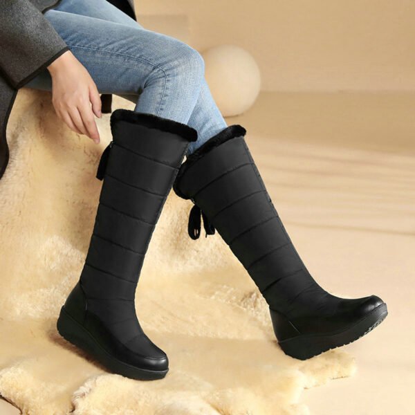 Women's Mid-calf Comfortable Platform Waterproof Down Cotton Snow Boots - Image 2