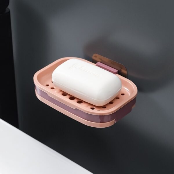 Creative Drainage Grille Bathroom Double-layer Soap Rack - Image 7