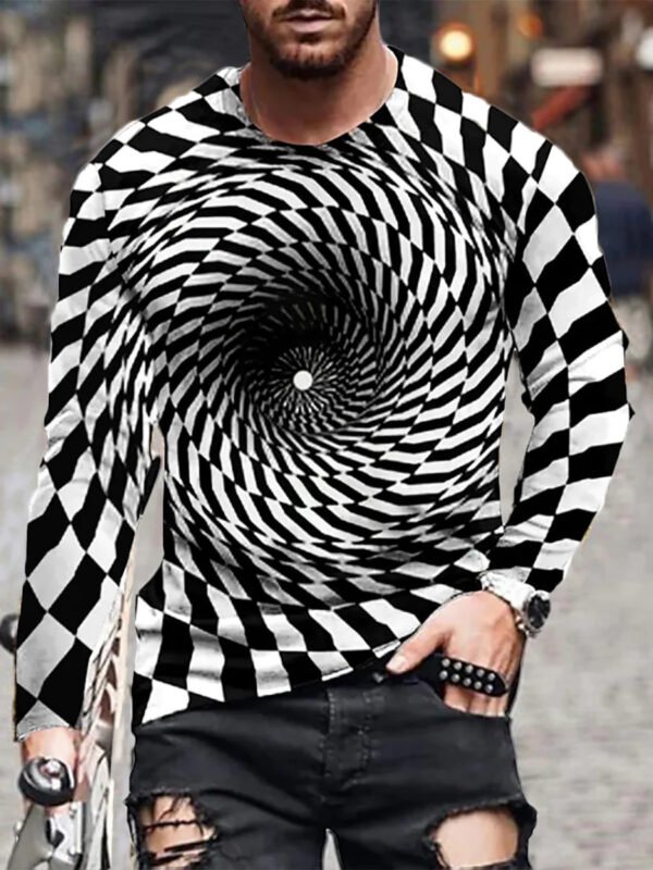Trendy Hip-hop Gradient Swirl Retro T-shirt - Image 4