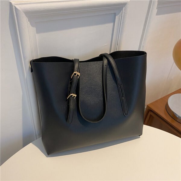 Commuter Bag Work One-shoulder Bucket Bag Autumn And Winter Vintage Tote Bag - Image 4