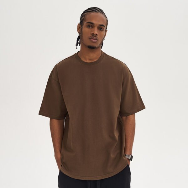 Solid Color Loose Cotton Crew Neck Short Sleeve Men - Image 4