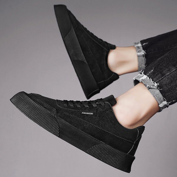 Casual Board Flat Shoes Men Breathable Thick-soled Lace-up Sneakers For Walking Running - Image 4