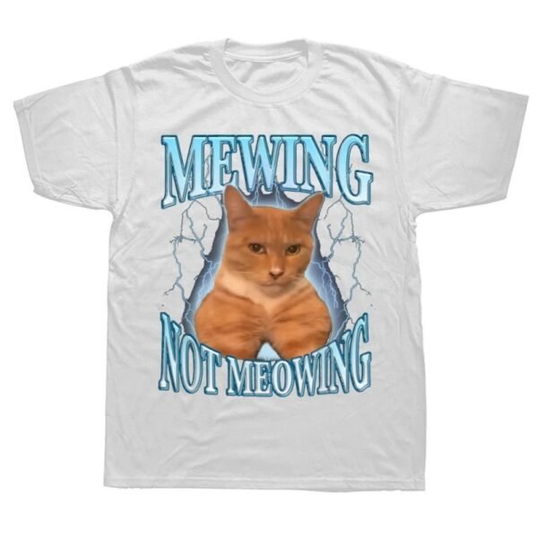 Cute Cat Funny Graphic Crew Neck T-shirt - Image 3