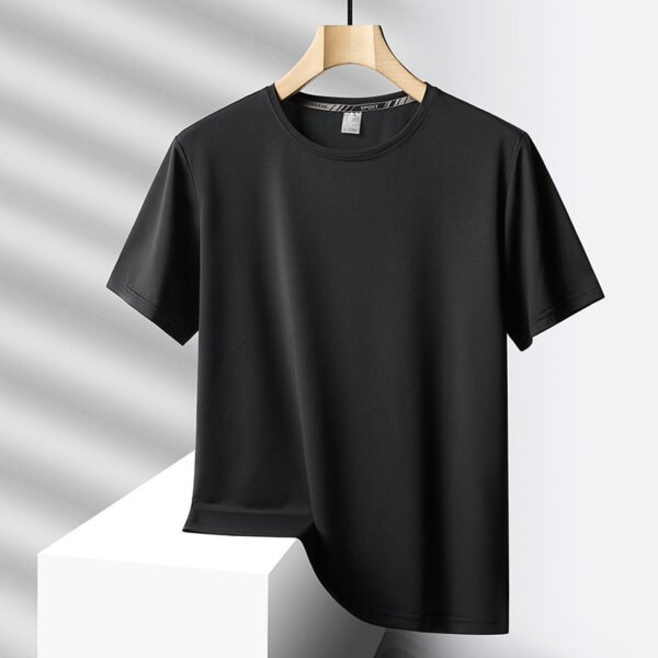 Men's Ice Silk Casual Sports Round Neck Oversized T-shirt - Image 6