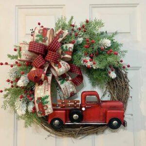 Simulation Christmas Wreath Animal Farm Pine Cone Door Ring