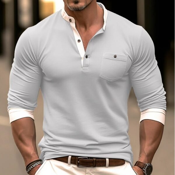 Men's Long Sleeve Round Neck T-shirt Bottoming Shirt - Image 2