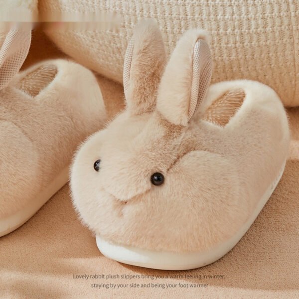 Cute Rabbit Plush Cotton Slippers For Women's Home Use - Image 5